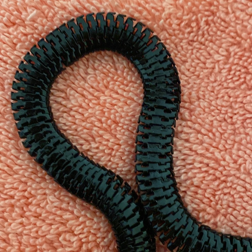 1 - Black 22 Inch length with magnetic Rhinestones lock Flat Snake Necklace